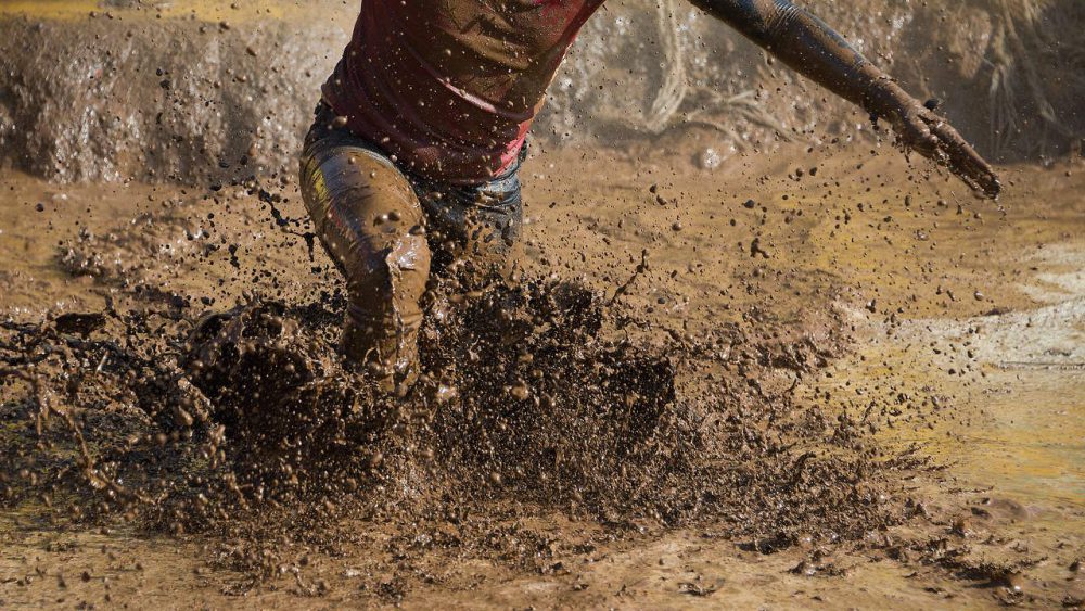 Getting comfortable being uncomfortable. A mud run is an uncomfortable challenge.